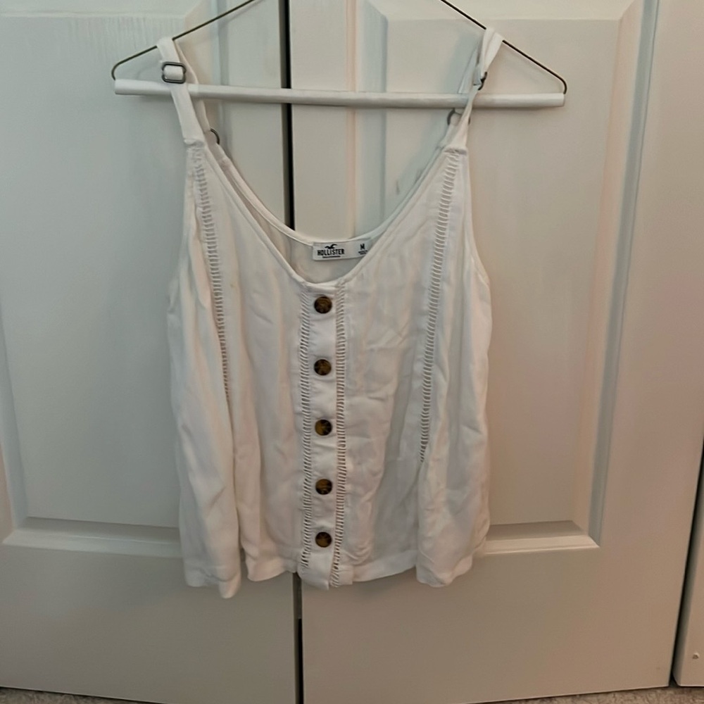Hollister M womens white flowy top